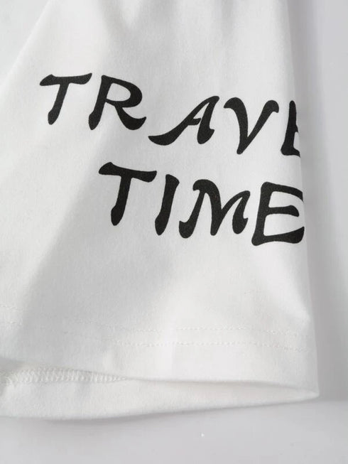 Men's Smile Print White Oversized T-Shirt
