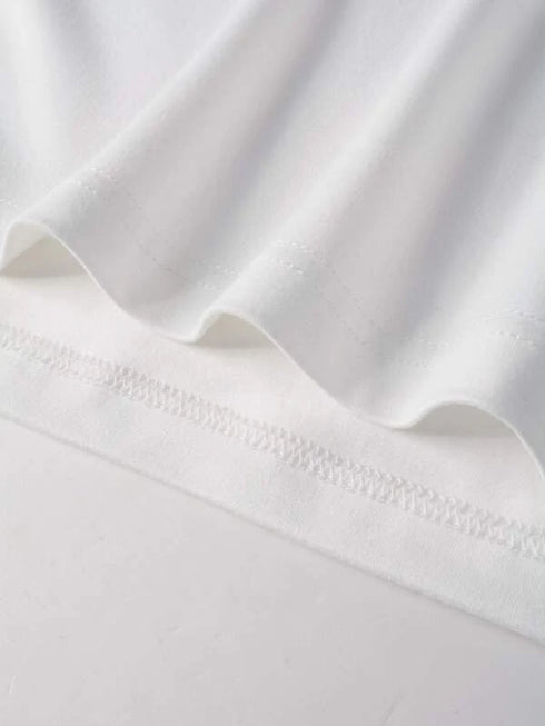 Men's Smile Print White Oversized T-Shirt