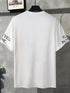 Men's Smile Print White Oversized T-Shirt