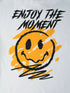 Men's Smile Print White Oversized T-Shirt