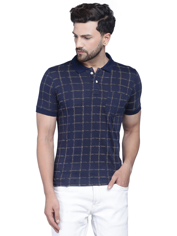 Mens Half Sleeve Printed Polo T shirt with Collar
