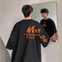 Korean Style Black Anime Oversized T Shirts for Men