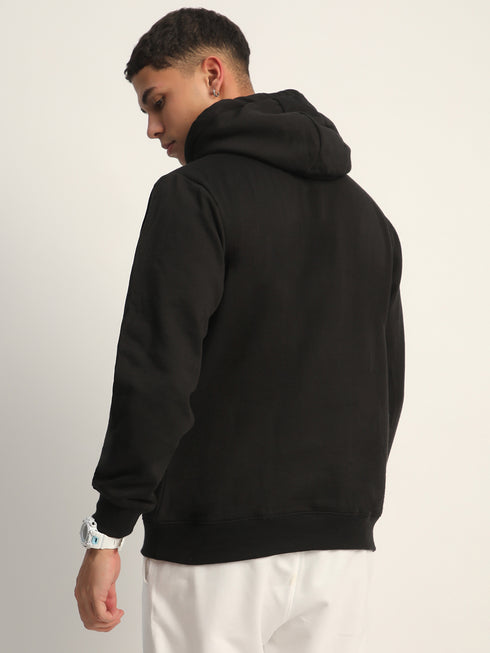 Black Solid Plain Hoodie for Men – Embrace Comfort and Style