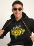 HIP-HOP BACK PRINTED BLACK WINTER HOODIES FOR MEN