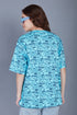 Korean Print : Light Blue Oversized Tshirts for Womens