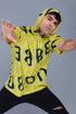 Oversized with Hood : All Over Printed Yellow Hood Oversized T shirts for Men