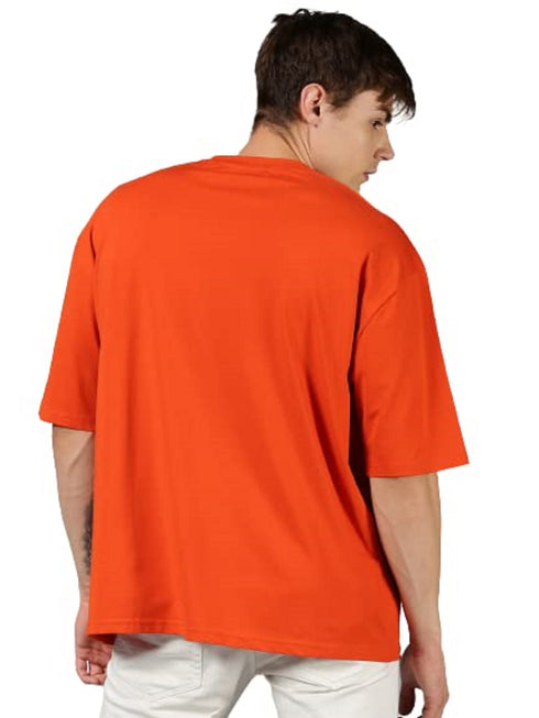 Orange Mercy Graphic Print Oversized T Shirts for Men