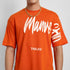 Orange Korean Back Print Oversized T Shirts for Men