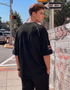 THALASI Men Cotton PIPING Printed Aesthetic Oversized Tshirt for Men