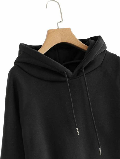 Solid Black Hoodie for Women – Embrace Comfort and Style