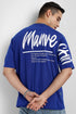 Royal Blue Back Print Oversized T shirts for Men