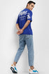 Royal Blue Back Print Oversized T shirts for Men