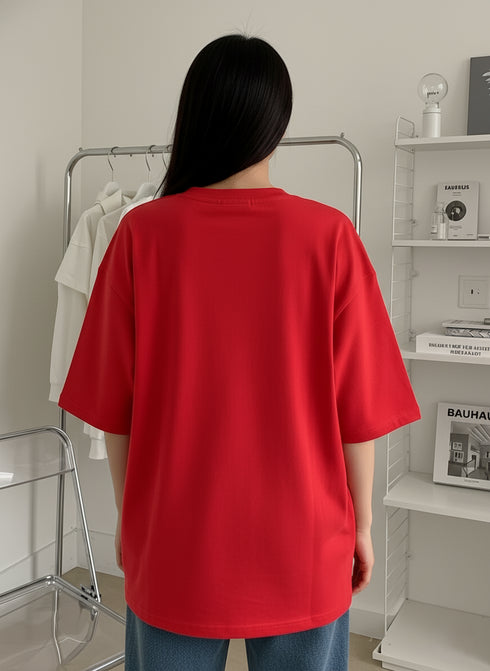 Women Believe Red Aesthetic Oversized T shirts for Women