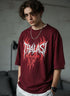 THALASI Men Cotton Gothic Maron Printed Aesthetic Oversized Tshirt for Men