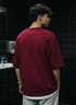 THALASI Men Cotton Dreamer Maron Printed Aesthetic Oversized Tshirt for Men