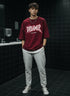 THALASI Men Cotton Dreamer Maron Printed Aesthetic Oversized Tshirt for Men