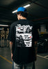 THALASI Men Cotton Supra Black Printed Aesthetic Oversized Tshirt for Men