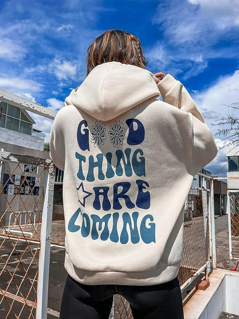 Off-White Aesthetic Back Printed Hoodies for Women – Stylish and Comfortable