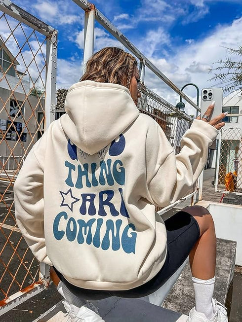 Off-White Aesthetic Back Printed Hoodies for Women – Stylish and Comfortable