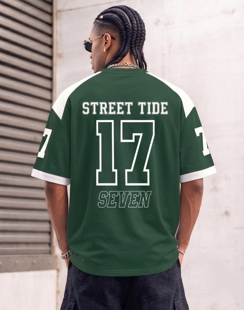 Men Cotton Racer Green Jersey Aesthetic Oversized T shirts for Men