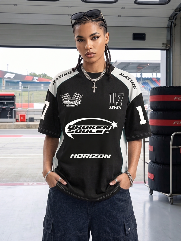THALASI RACER Oversized Graphic T-Shirt for Women Racing Tshirt For Women