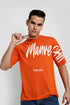 Orange Korean Back Print Oversized T Shirts for Men