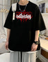 THALASI Men Cotton Spider Black Printed Aesthetic Oversized Tshirt for Men