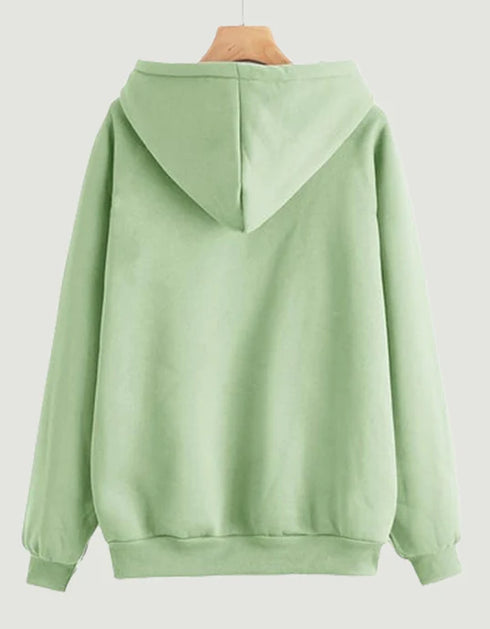Women's Green Solid Hoodie – Embrace a Fusion of Comfort and Fashion.