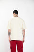 Men Beige Cotton Banger Printed Baggy Oversized T shirt for Men