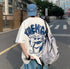 Korean Back Printed White Oversized T shirts for Men