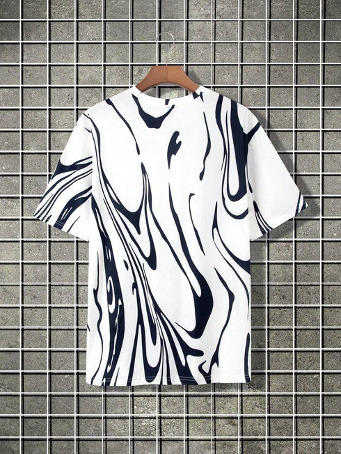 THALASI Men Cotton Zebra All Over Printed Aesthetic Oversized Tshirt for Men