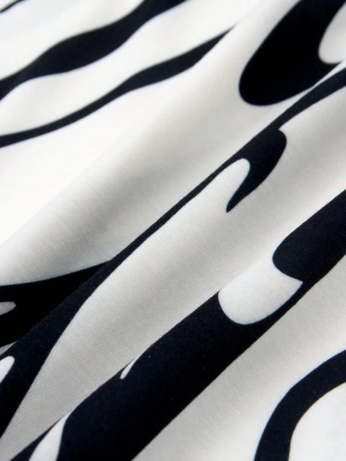 THALASI Men Cotton Zebra All Over Printed Aesthetic Oversized Tshirt for Men