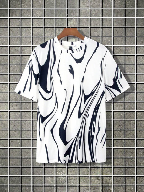THALASI Men Cotton Zebra All Over Printed Aesthetic Oversized Tshirt for Men