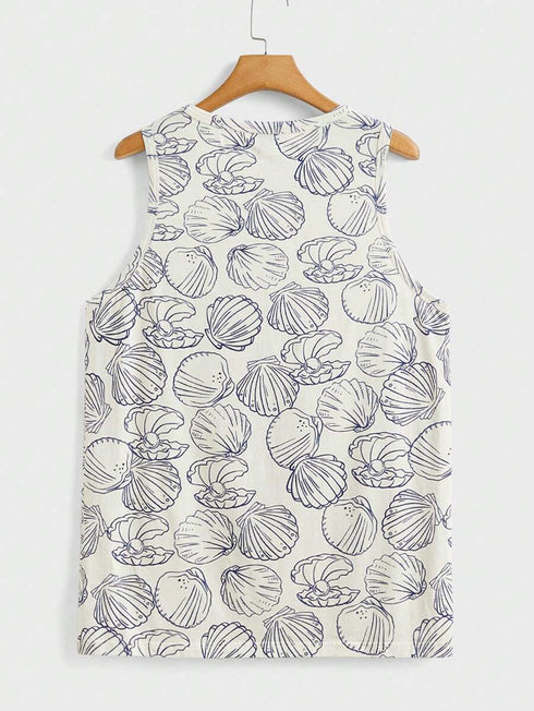 Thalasi Men's Printed 100% Cotton Regular Fit Vest for Mens