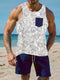 Thalasi Men's Printed 100% Cotton Regular Fit Vest for Mens