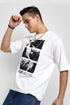 Men White Anime Oversized Baggy Fit T-Shirt