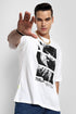 Men White Anime Oversized Baggy Fit T-Shirt