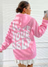 Women Back Printed Pink Sweatshirts with Hoodies for Winter