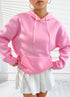 Women Back Printed Pink Sweatshirts with Hoodies for Winter