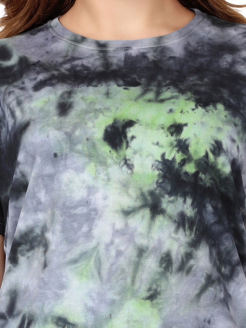Women Regular Cotton Tie Dye T-shirt - Multicolored T-shirt