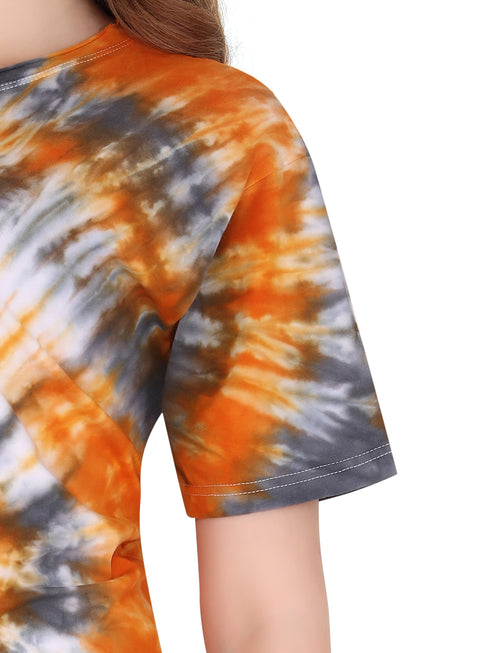 Women Printed Cotton Tie Dye T-shirt - Multicolored T-shirt
