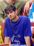 Dino Printed Aesthetic Blue Oversized T shirts for Men