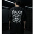 THALASI Men Cotton EYEBAL THALASI Black Printed Aesthetic Oversized Tshirt for Men