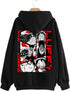 Black Hoodies : Luffy Back Printed Anime Hoodies for Men