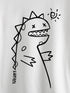 Men's Oversized White T-Shirt with Cartoon Print