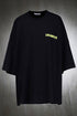 Men's Back Printed Los Angel Oversized Black T-shirt