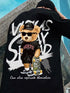 TEDDY BACK PRINT BLACK OVERSIZED MENS T SHIRT