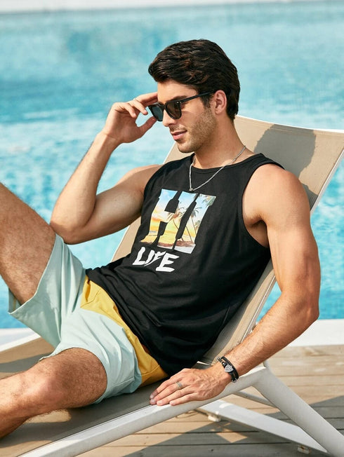 Men's Hi-Life Black Beach Vest for Men