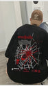 THALASI Men Cotton Spider Black Printed Aesthetic Oversized Tshirt for Men