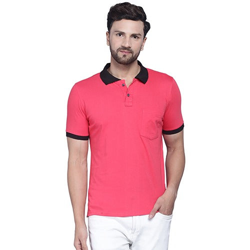 Mens Half Sleeve Solid Colour Polo T shirt with Collar